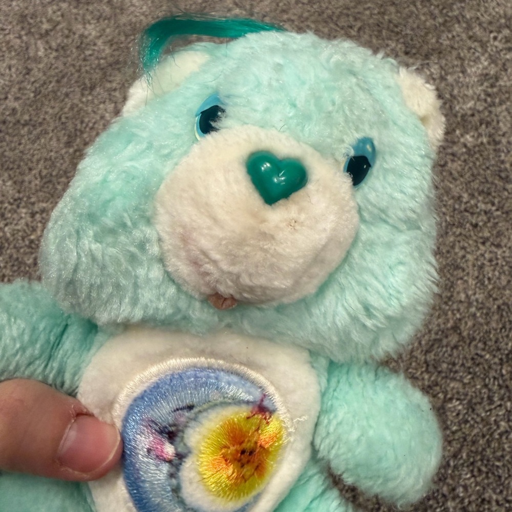Vintage Kenner Care Bears Bedtime Bear 6” Plush 1983 Kenner Green Blue 80s 1980s - Picture 4 of 5